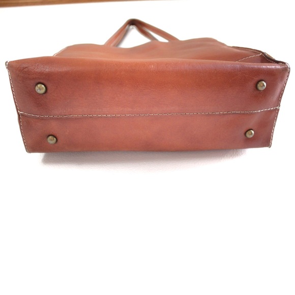 Patricia Nash Cognac Leather Shoulder Bag Preowned Neutral Cherry Cognac… - Picture 10 of 14